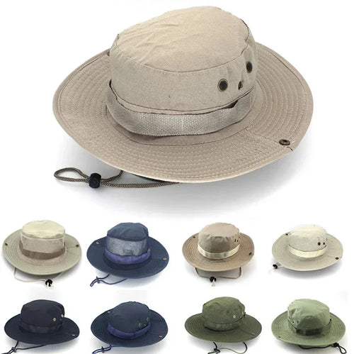 Men & Women Sun Hat Camouflage Cap Outdoor Sports Sun Bucket Cap 60cm