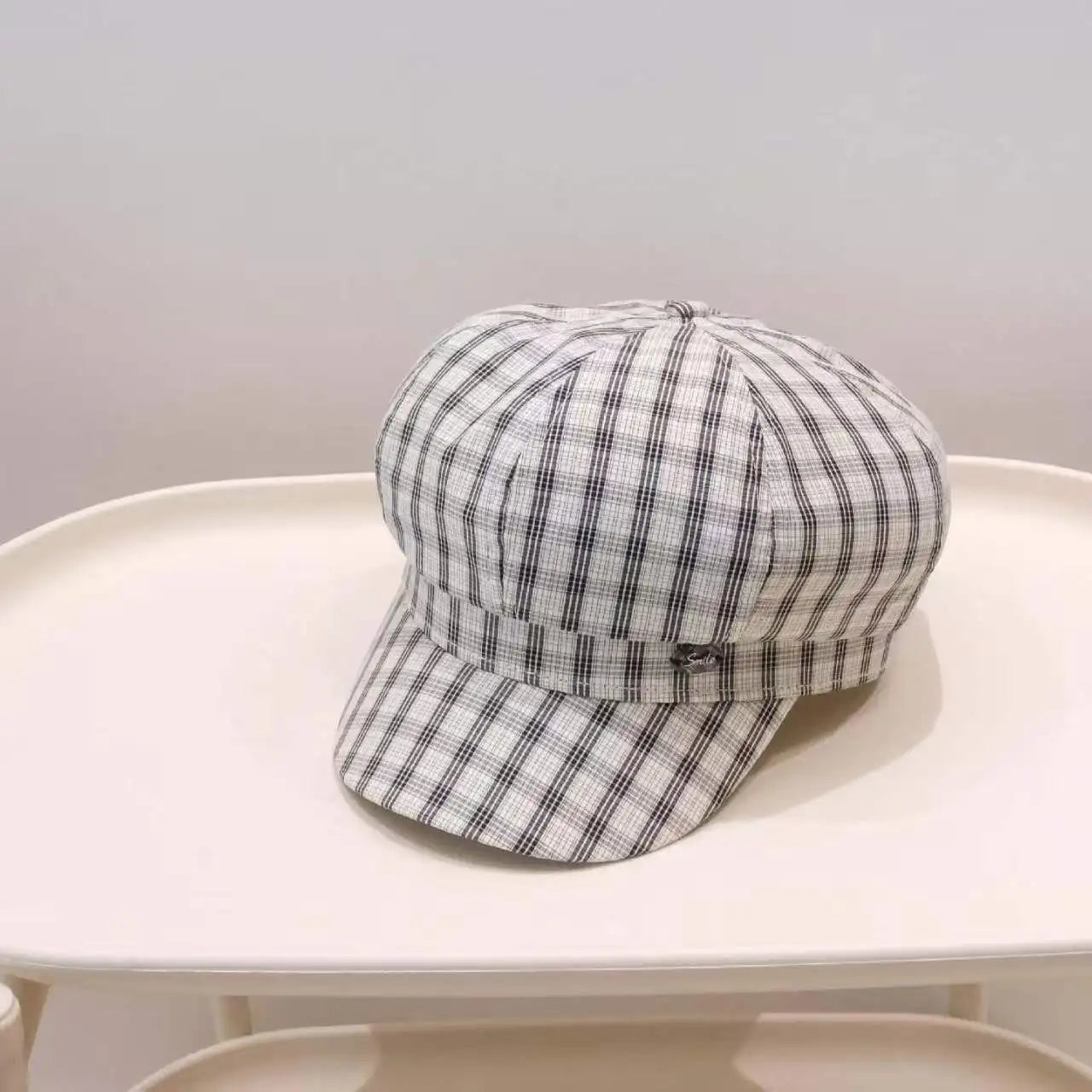 2026 New Vintage Plaid Octagonal Beret Hat Women
