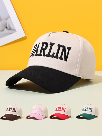Darlin Embroidered Color Blocked Baseball Cap