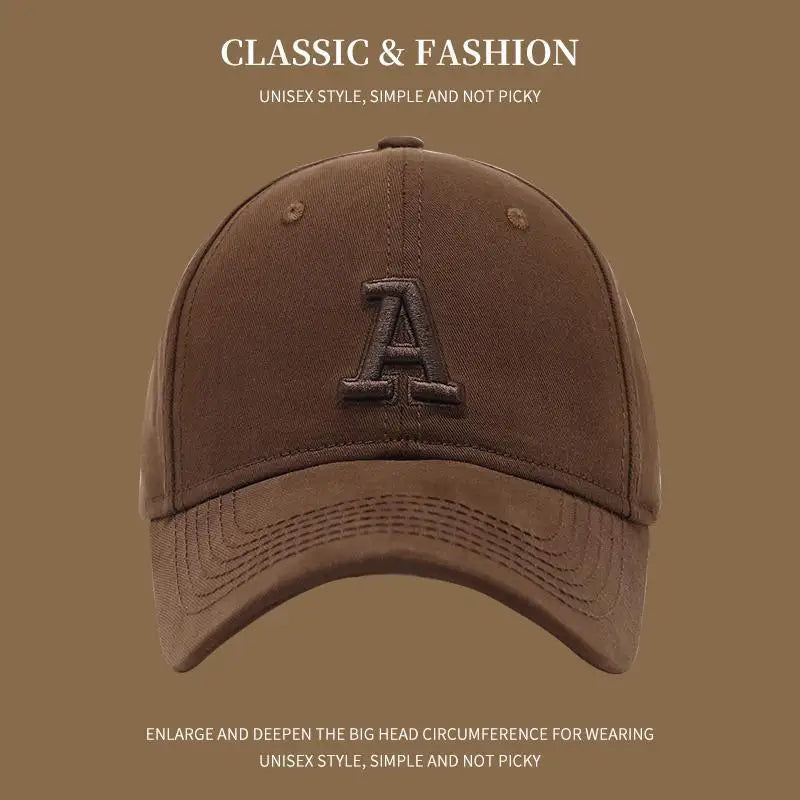 Classic A Letter Embroidery Baseball Cap for Women Men