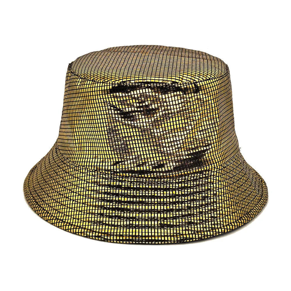 Fashion Bling Panama Women Men Decorate Bucket Hat