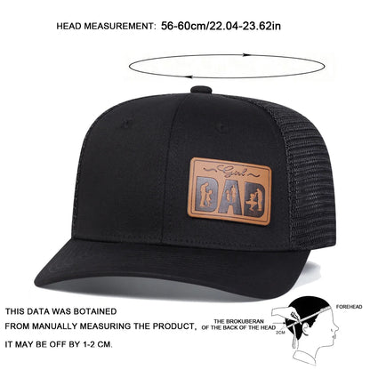 Unisex Dad Letter Brown Leather Label Baseball Net Caps Spring Summer