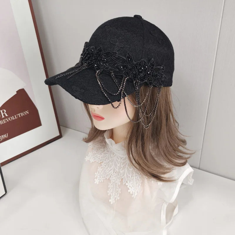 Lace Flower Baseball Caps For Women