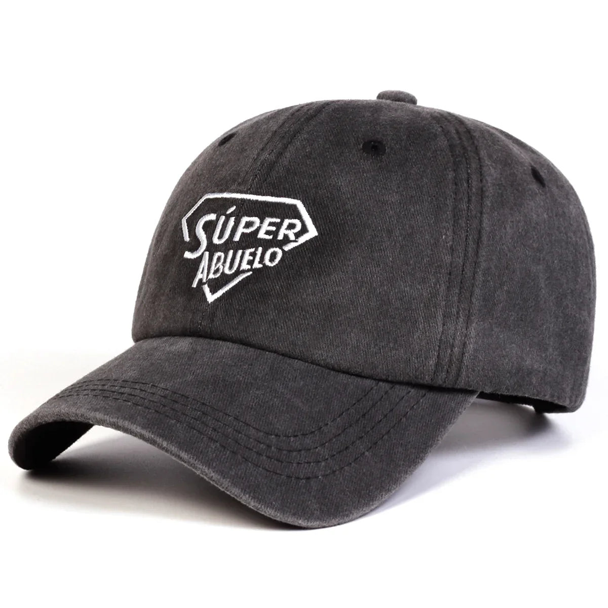 Unisex Super Abuelo Letter Embroidery Wash Baseball Caps Spring Autumn