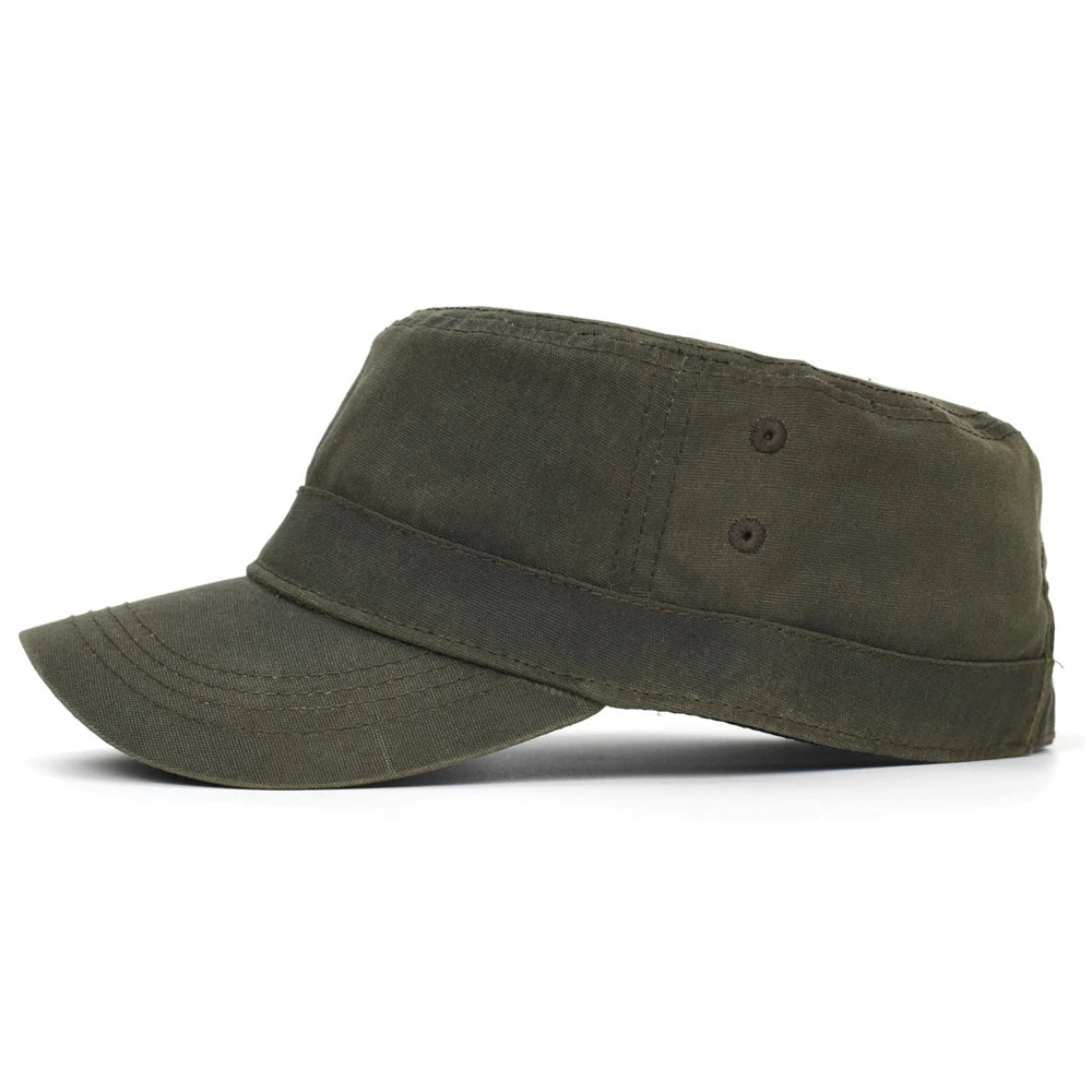 Waxed Canvas Cotton Military Caps Men Waterproof Cadet Army Cap Unique Design