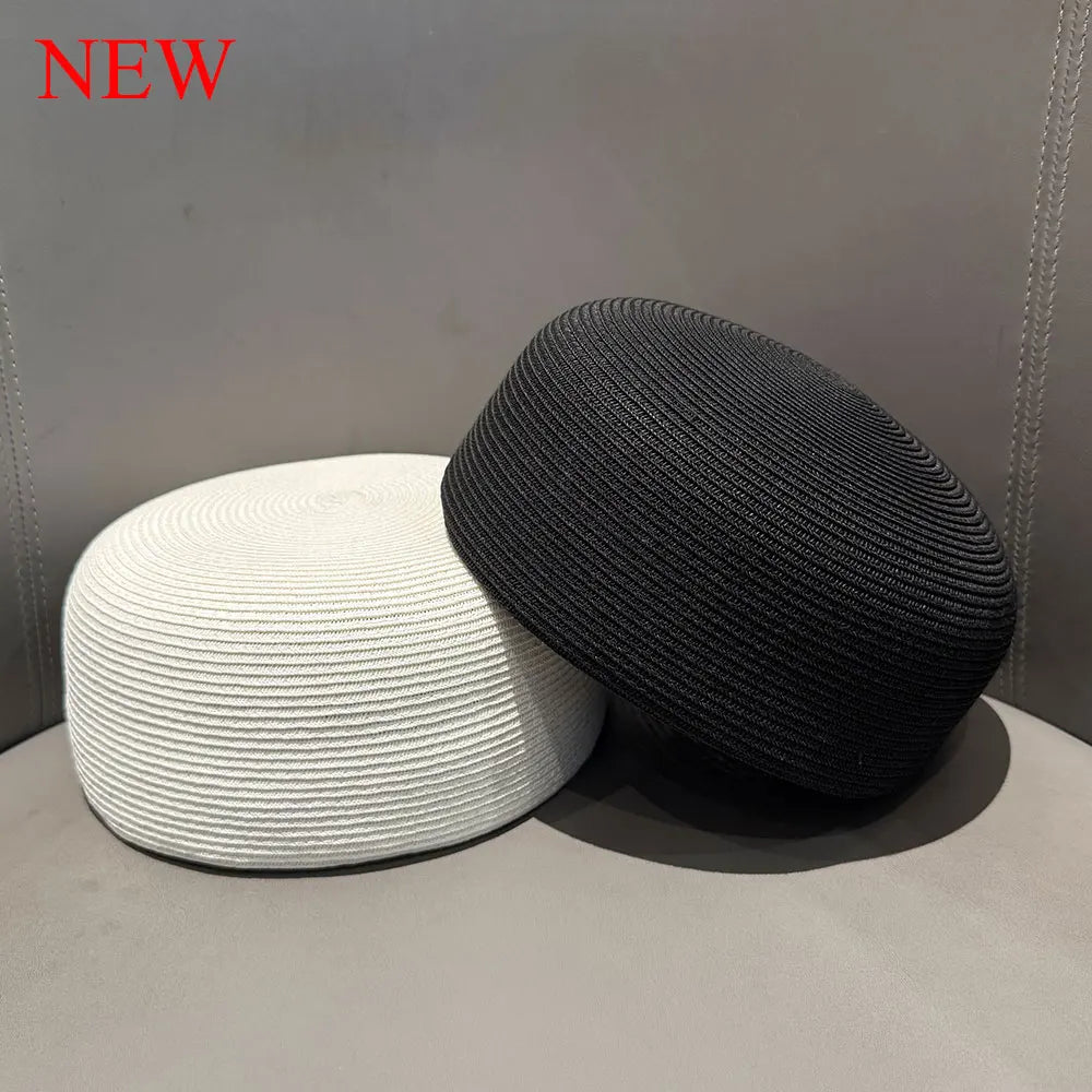 Retro Pillbox Hat 2026 Straw Beret Fedora Hat Straw Hat