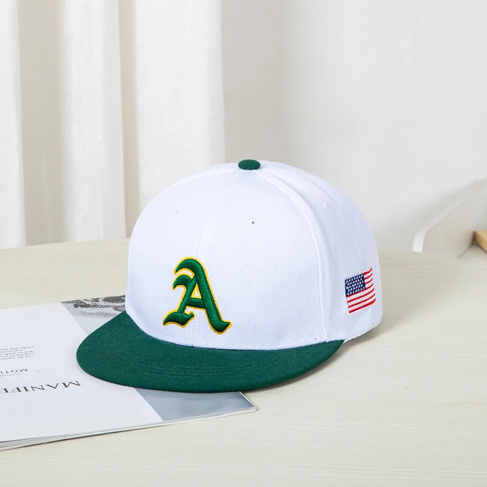 Hip Hop Style Baseball Cap With A Flat Top Color Patching Letter Embroidery Suitable For Both