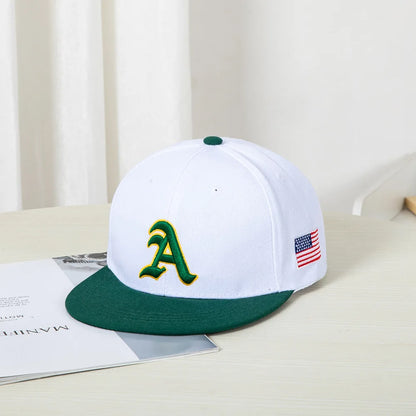 Hip Hop Style Baseball Cap With A Flat Top Color Patching Letter Embroidery Suitable For Both