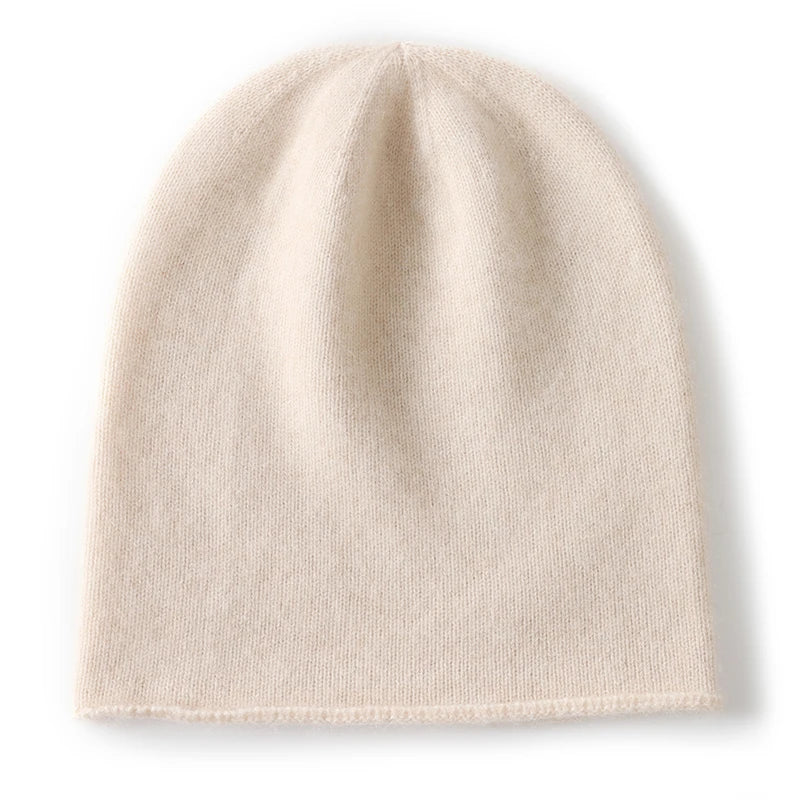 New Winter Cashmere Knitted Unisex Warm Hat High Quality Solid Leisure Sleeve Hat
