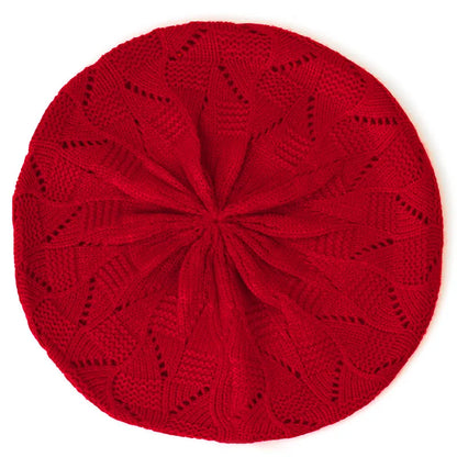 Women's Plain Color Knit Beret Hat Ladies French Artist Beret Hats