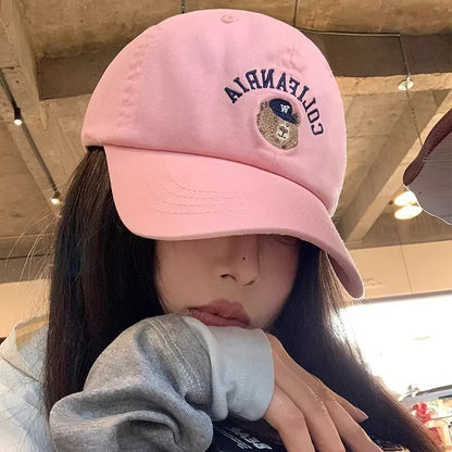 Casual Embroidered Bear Baseball Hat
