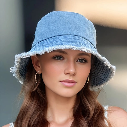 Trendy Bucket Hat Fisherman Bucket Hat Solid Color Retro