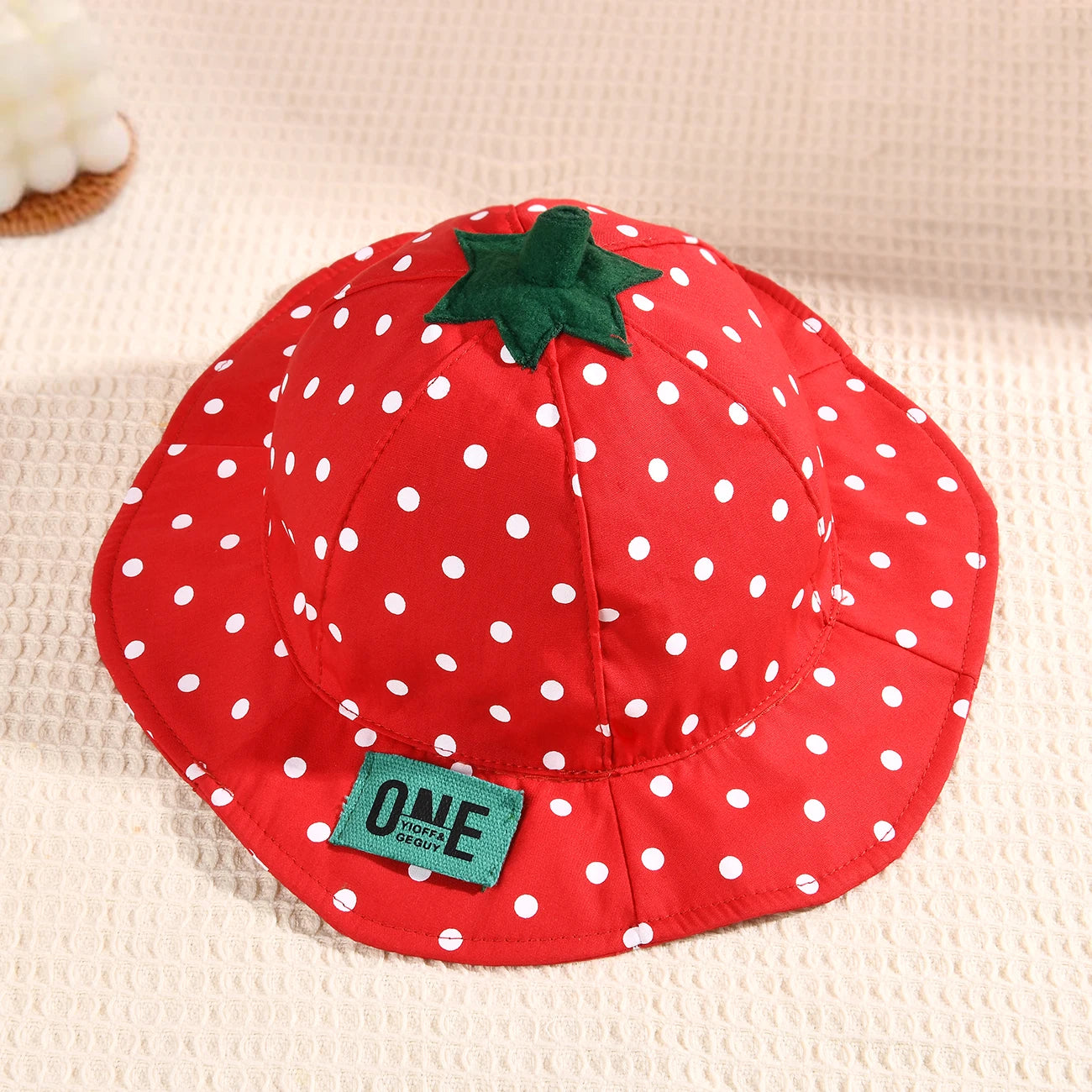 Baby Girl & Toddler Wide Brim Strawberry Pattern Sun Hats Kids
