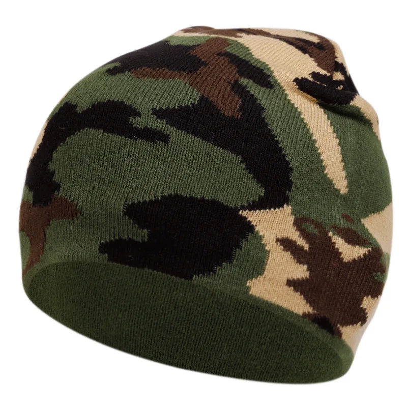 Women's Camouflage Knitted Hat Men Cry Caps