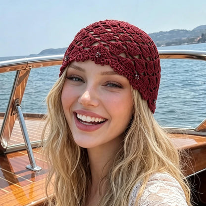 Korean Handmade Crochet Hollowed Out Pullover Hat