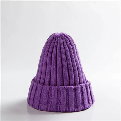 Knitted  Solid Edge Curl Colored Woolen Men's And Women's