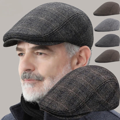 Fashion Berets Men High Quality Autumn Winter Wool Hat Herringbone Flat Cap
