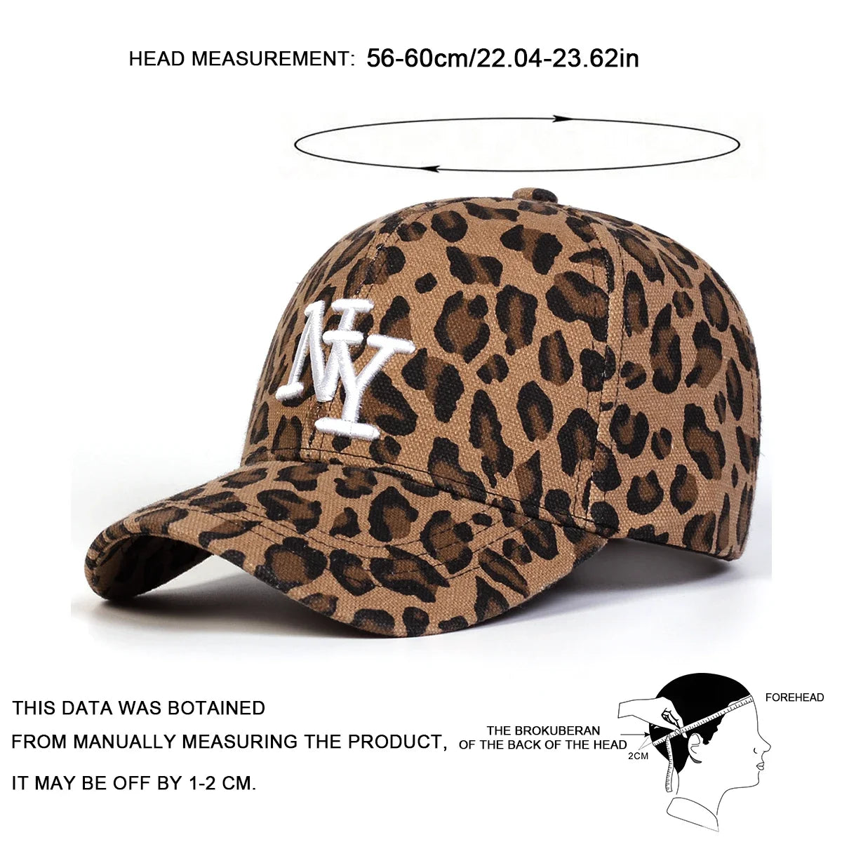 Unisex Letter Embroidery Leopard Print Baseball Caps
