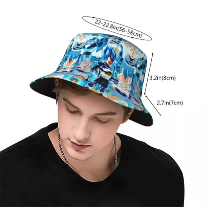Street Dragon Vegeta Blue Ball Anime Bucket Hat Teen