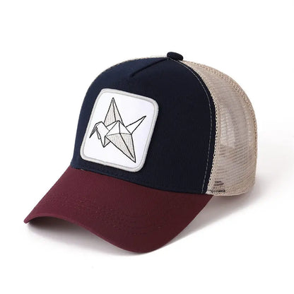 Patch Mesh Cap Men Trucker Hat Color Block Unisex Sun Protection Casual Sun Hat Manufacturer Wholesale