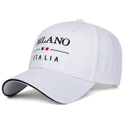 Unisex Milano Italia Letter Embroidery Baseball Caps Spring Autumn