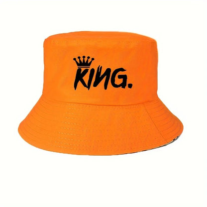 Fashion Fishing Bucket Hat - "King" Print Outdoor Sports Hat
