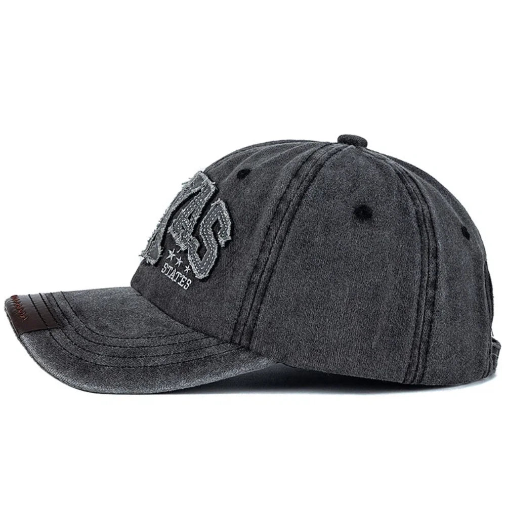 Unisex Vintage Classic Baseball Cap Texas Letter Embroidery For Man Women