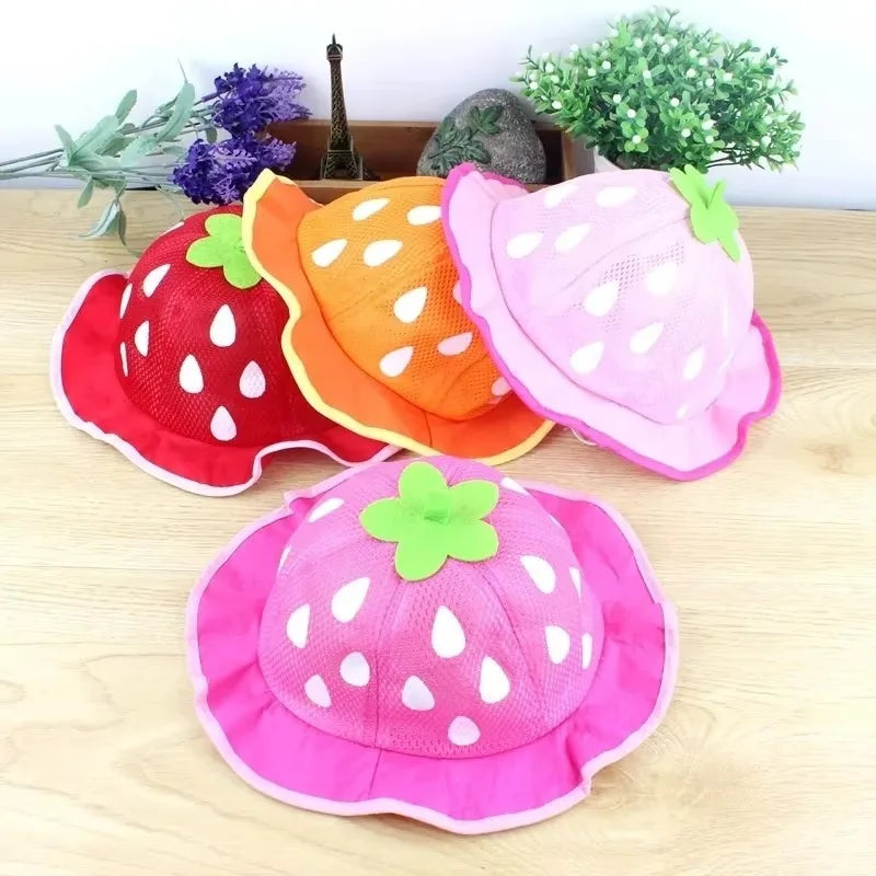 Bucket Hat, Fashion Baby Kids Boys Girls Strawberry Cap Toddler Spring Bucket Hat