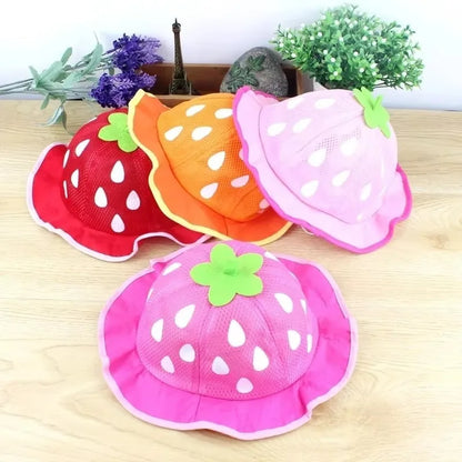 Bucket Hat, Fashion Baby Kids Boys Girls Strawberry Cap Toddler Spring Bucket Hat