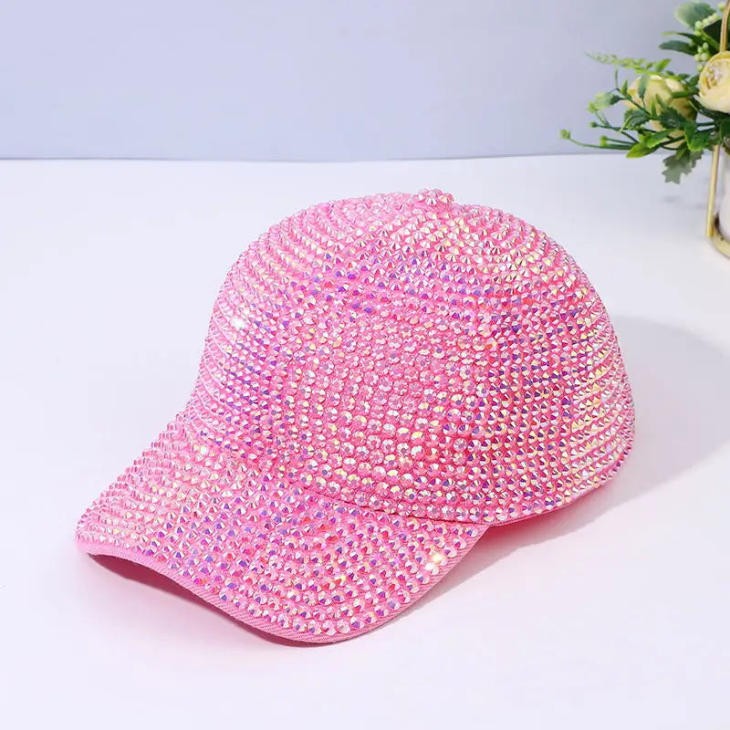 Trendy Full Diamond Handmade Design Baseball Cap