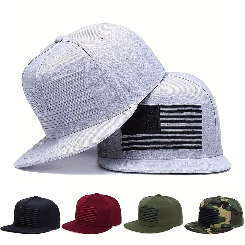 American Flag Embroidery Hip Hop Hats Outdoor Adjustable Casual Baseball Caps Sunscreen Hat