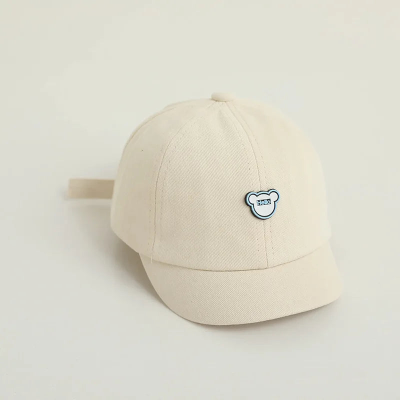 Korean Kids Bear Baseball Hat Solid Color Duck Tongue Cap