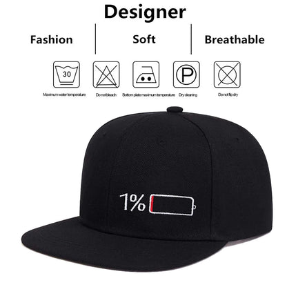 Unisex Battery Embroidery Hip-hop Hats Spring Autumn Outdoor Casual