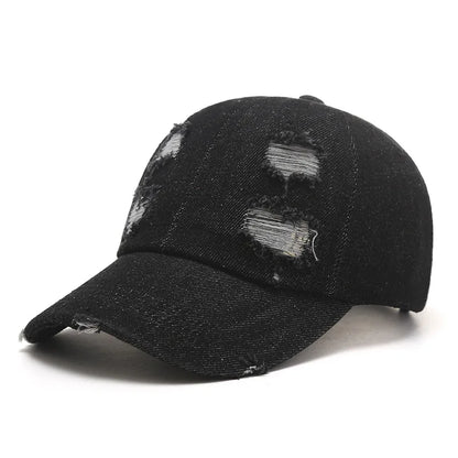 Spring And Summer Children's Denim Ripped Baseball Cap