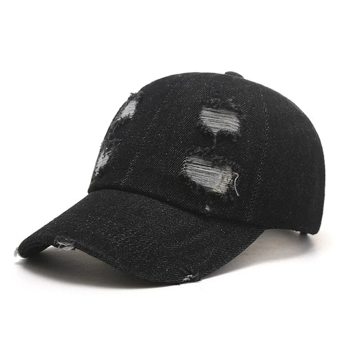 Spring And Summer Children's Denim Ripped Baseball Cap