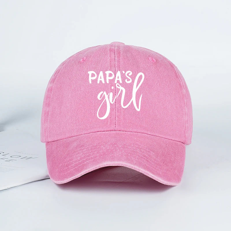 Vintage "Papa's Girl" Print Washed Baseball Cap