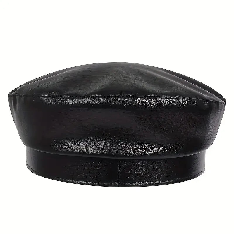 Fashion Women Large Belt Buckle Leather Hat