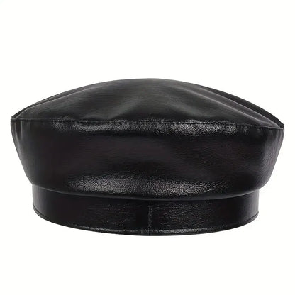 Fashion Women Large Belt Buckle Leather Hat