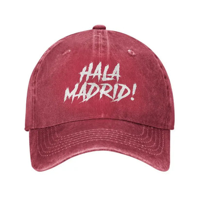 Hala Madrid Letters Print Cotton Denim Baseball Cap