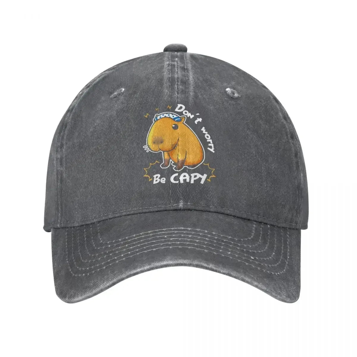 Classic Denim Capybara Don't Worry Be Capy Baseball Cap Men Women Spring Autumn