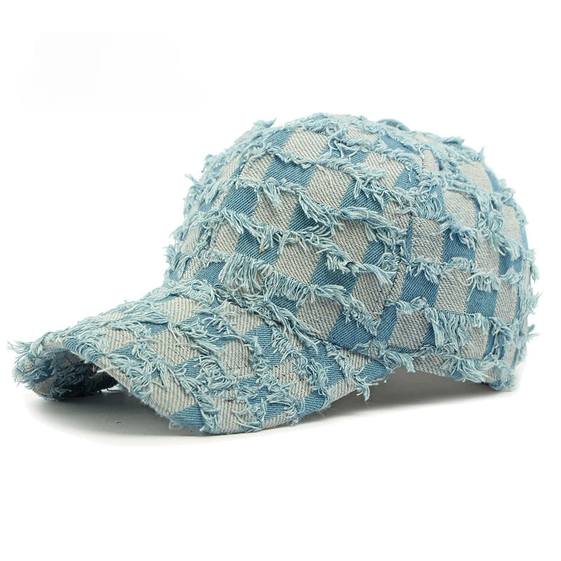 Fashion Washed Denim Hard Top Baseball Cap Women's