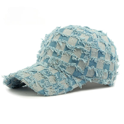 Fashion Washed Denim Hard Top Baseball Cap Women's