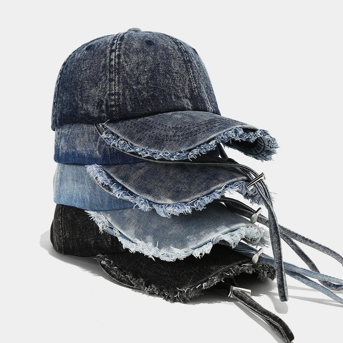 Solid Washed Denim Baseball Cap