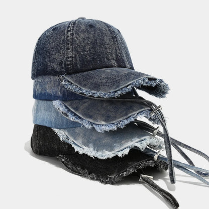Solid Washed Denim Baseball Cap