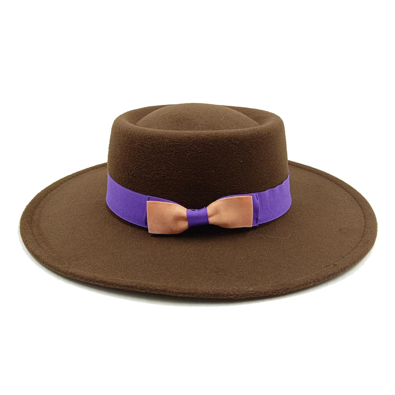 New Oversized Edge Flat Top Hat Retro French Felt Hat