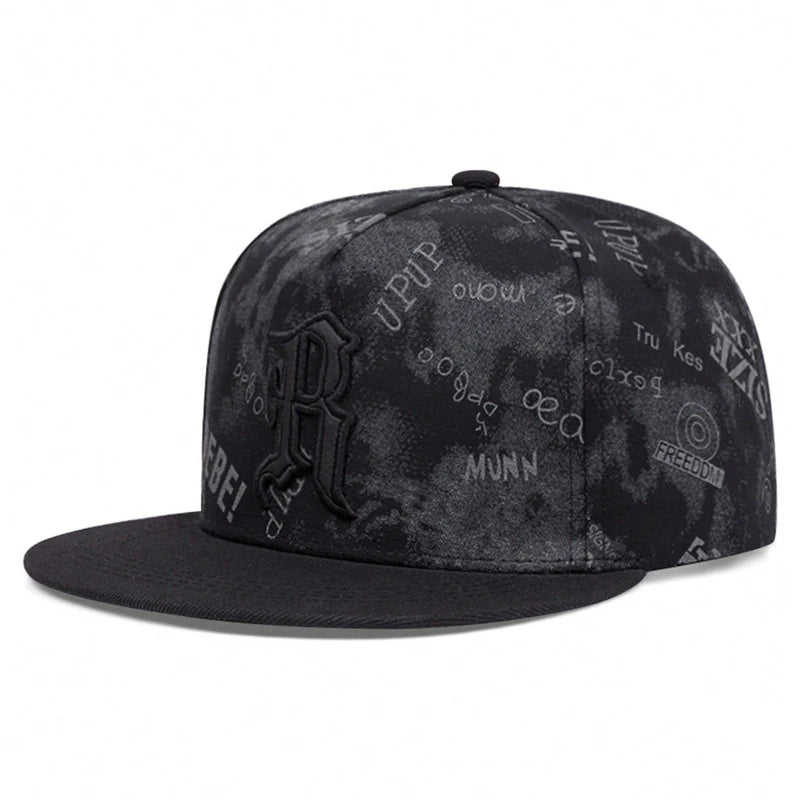 2026 New Fashion Baseball Hat R Graffiti Embroidery Hip Hop Skateboarding Hat