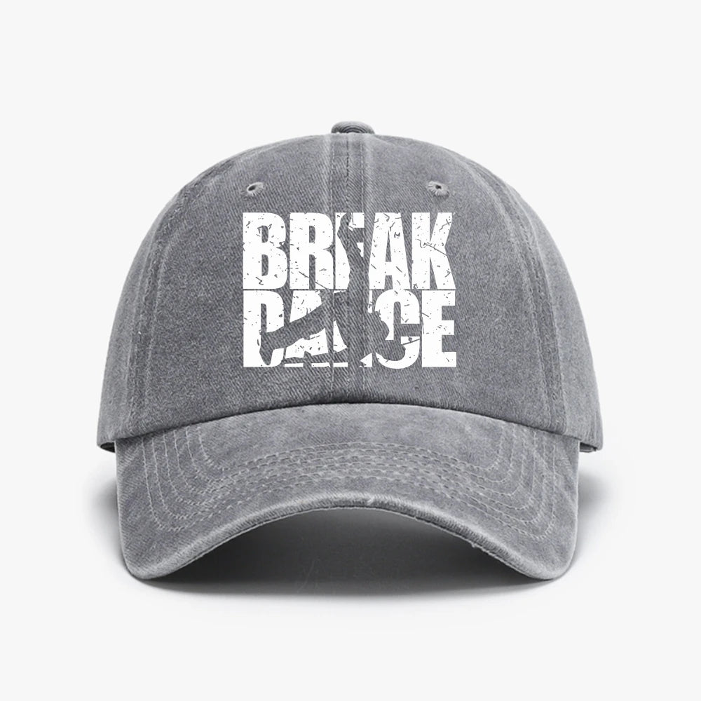 Retro Breakdance Graphic Streetwear Man Washed Baseball Cap
