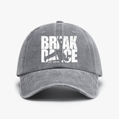 Retro Breakdance Graphic Streetwear Man Washed Baseball Cap