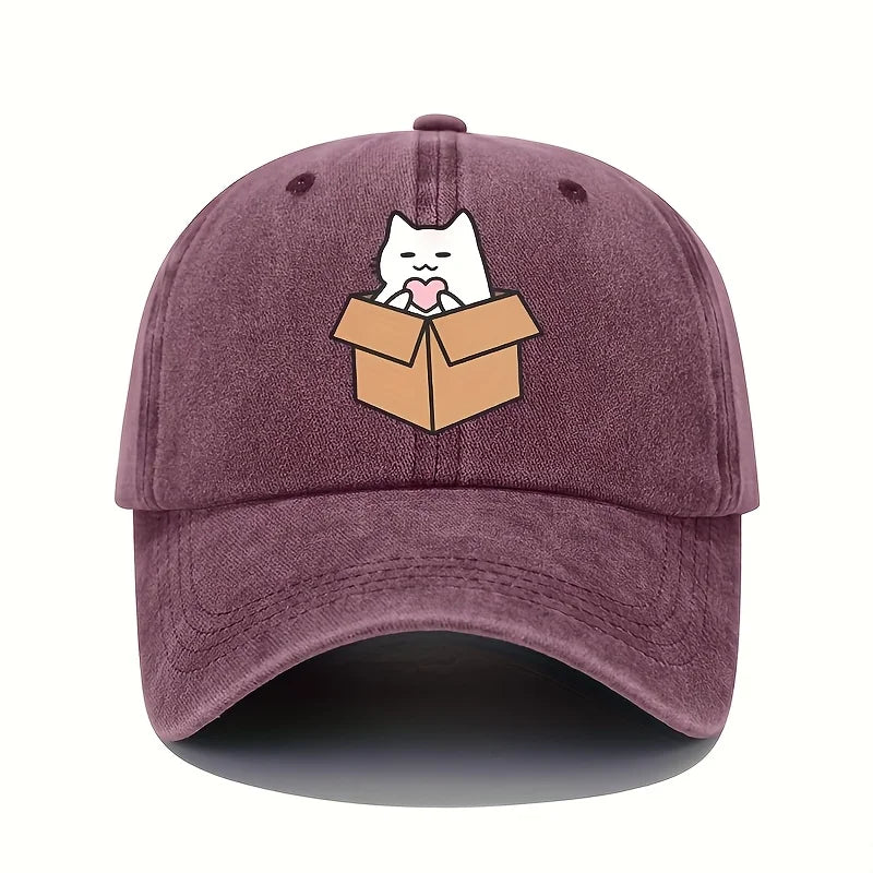 Cute Cat Printed Pattern Baseball Hat Cute Style Men's and Women's