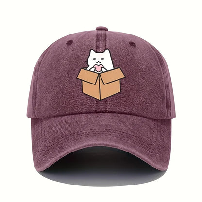 Cute Cat Printed Pattern Baseball Hat Cute Style Men's and Women's